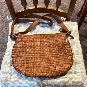 Brown leather Vilenca Holland crossbody bag. Super soft high quality.